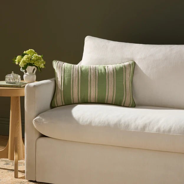 Chris Loves Julia x Loloi Verona Green 13'' x 21'' Pillow White Cliff Studio Throw Pillows