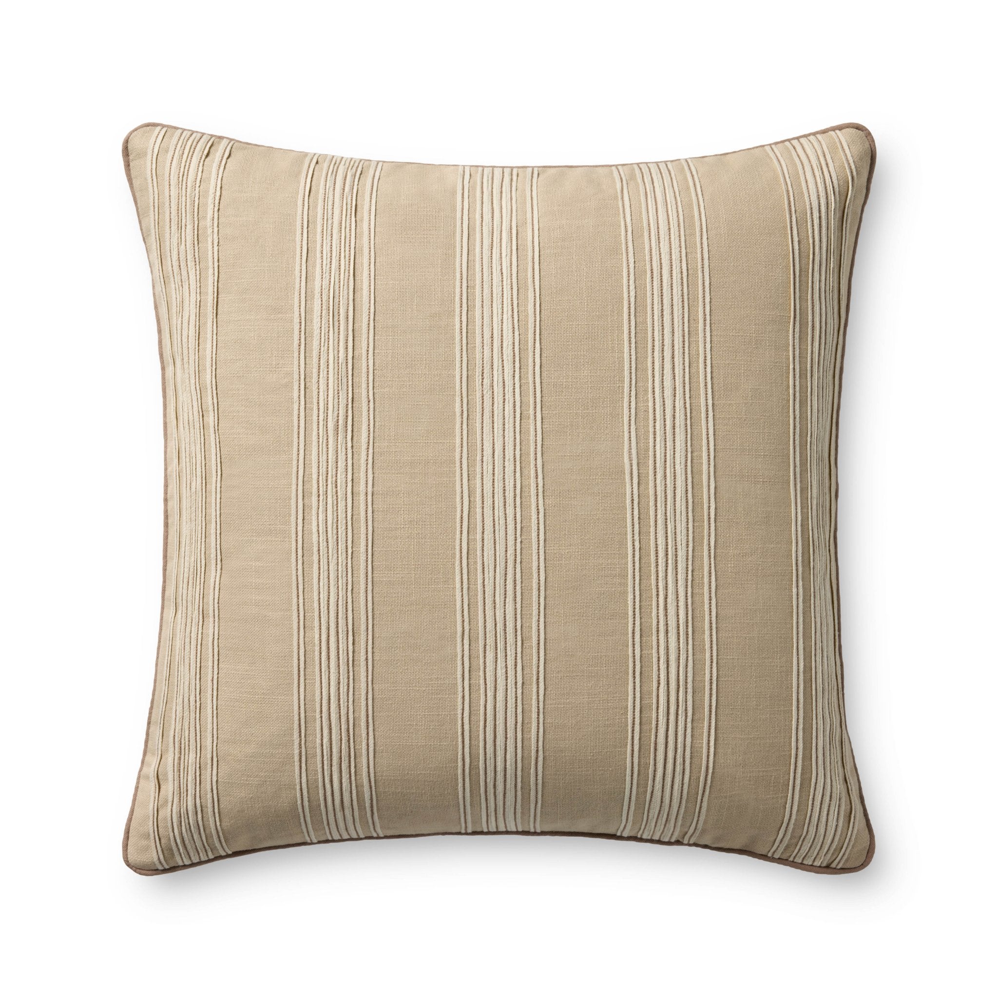 Chris Loves Julia x Loloi Verona Natural 22'' x 22'' Pillow Cover Only White Cliff Studio Pillow