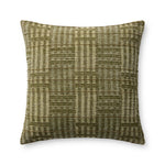 Chris Loves Julia x Loloi Vinnie Green 22'' x 22'' Pillow Cover Only White Cliff Studio Pillow