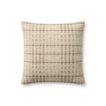 Chris Loves Julia x Loloi Vinnie Ivory / Brown 18'' x 18'' Pillow Cover Only White Cliff Studio Pillow