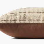 Chris Loves Julia x Loloi Vinnie Ivory / Brown 18'' x 18'' Pillow White Cliff Studio Throw Pillows
