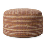 Chris Loves Julia x Loloi Wallace Clay 36"W x 36"D x 17"H Round Pouf White Cliff Studio Pouf