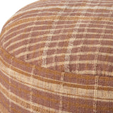 Chris Loves Julia x Loloi Wallace Clay 36"W x 36"D x 17"H Round Pouf White Cliff Studio Pouf