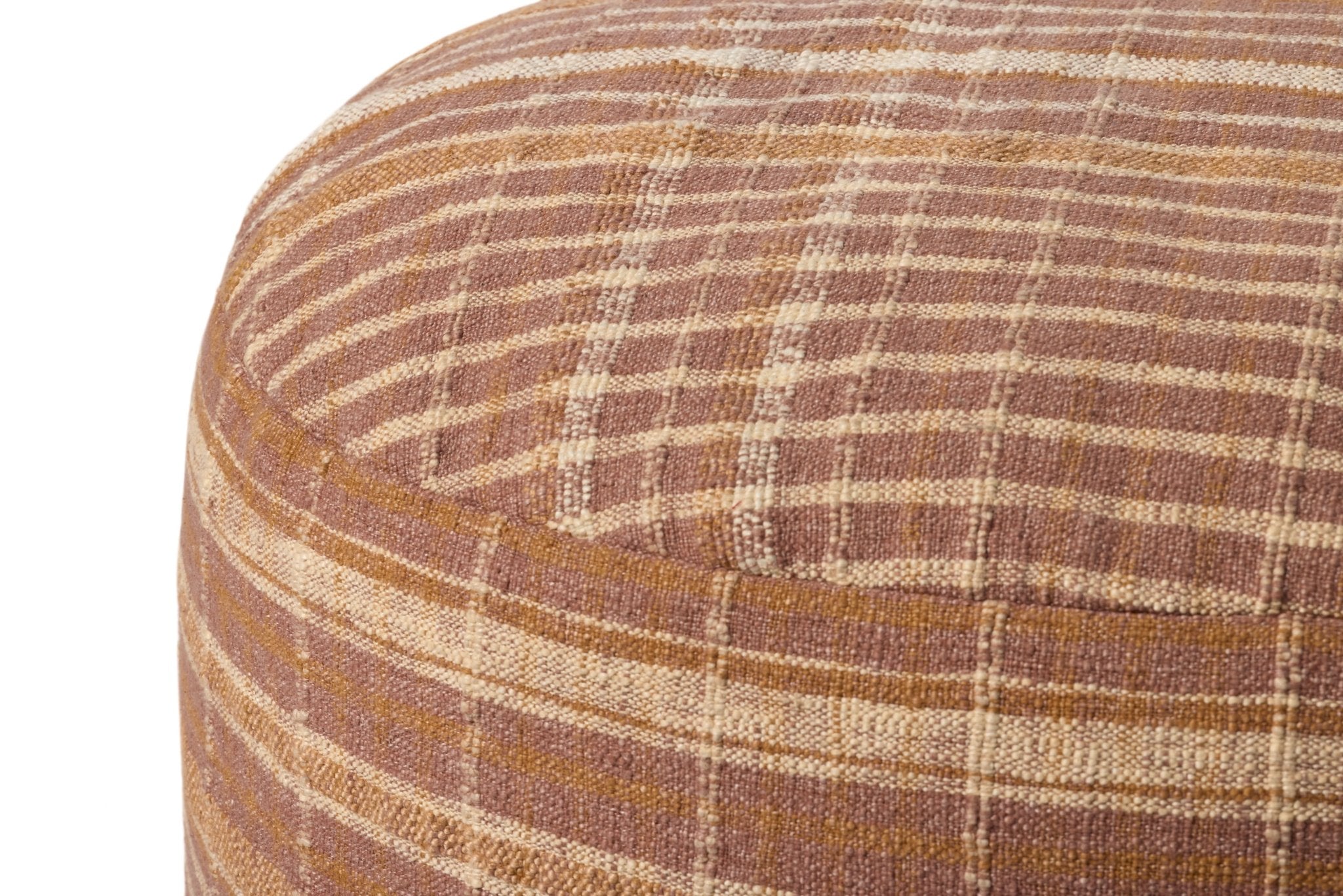 Chris Loves Julia x Loloi Wallace Clay 36"W x 36"D x 17"H Round Pouf White Cliff Studio Pouf