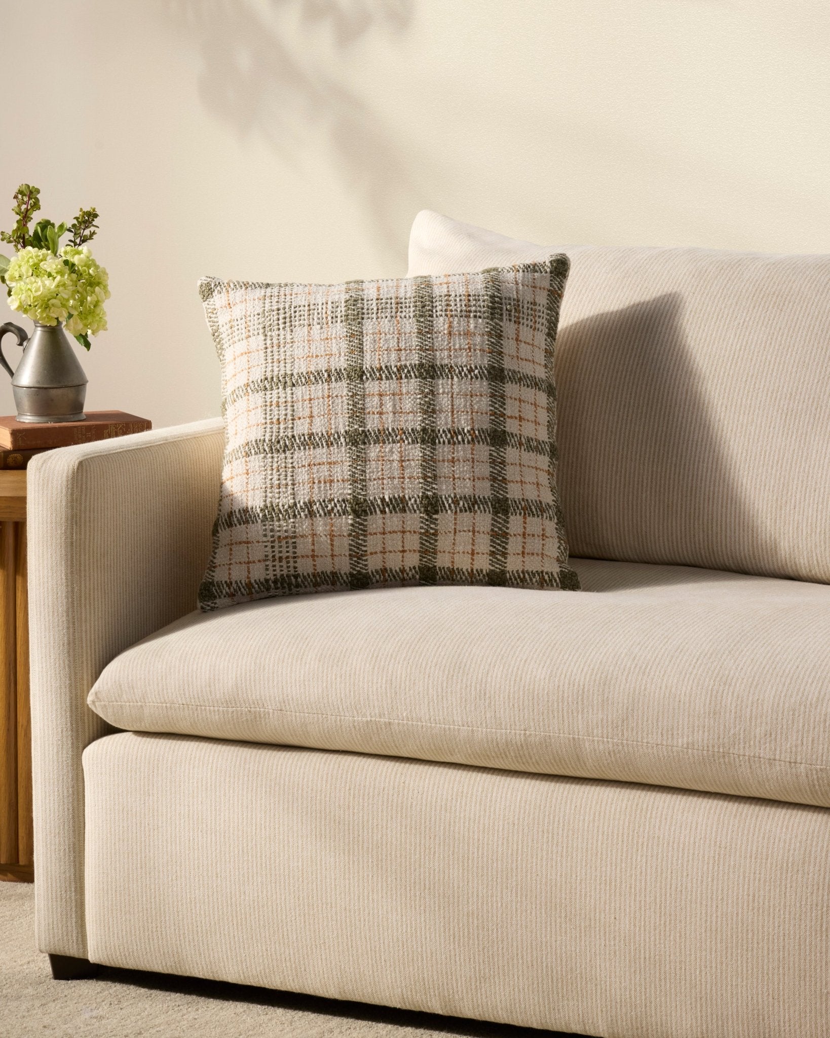 Chris Loves Julia x Loloi Walter Green / Ivory 18'' x 18'' Cover Only White Cliff Studio Pillow