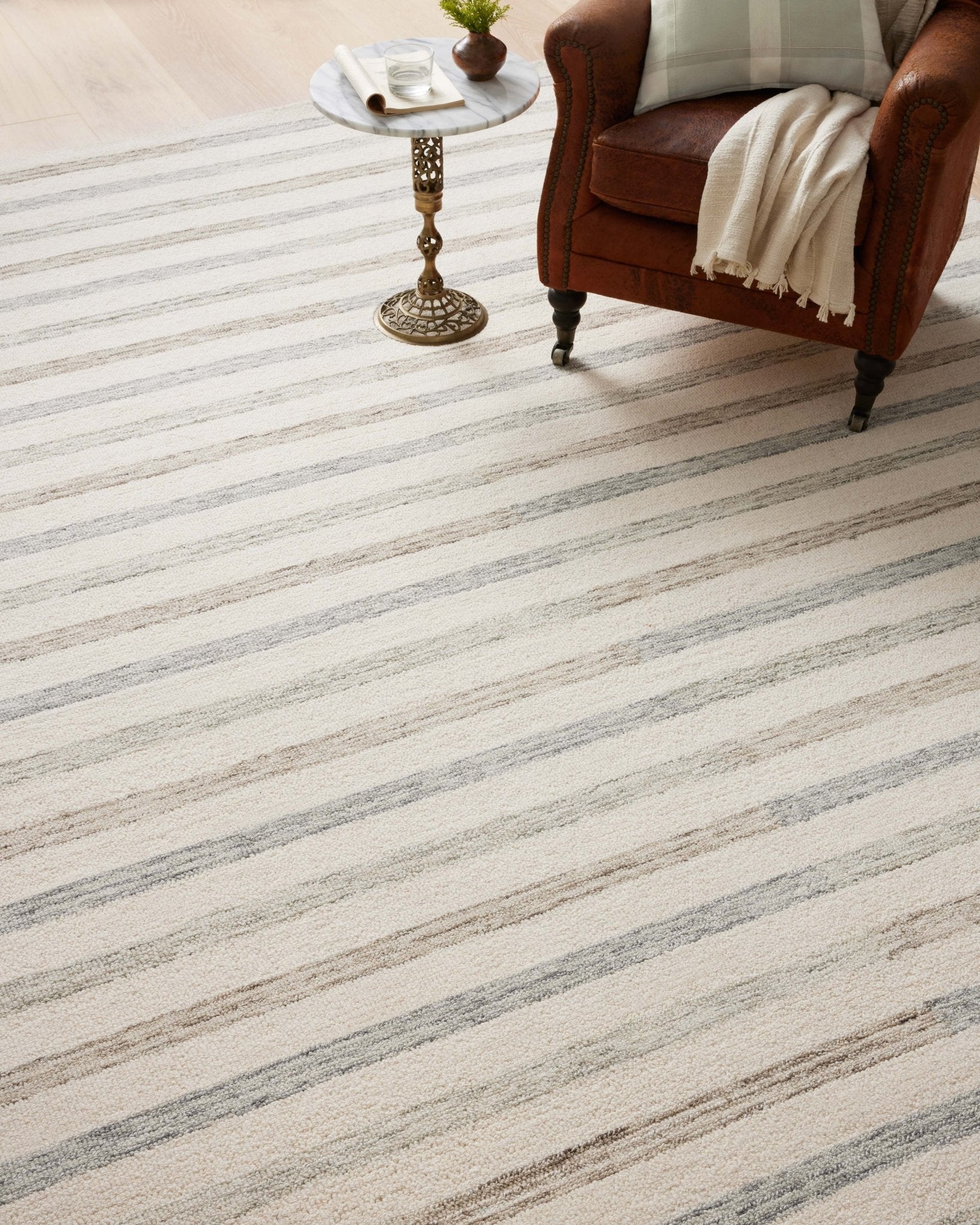 Chris Loves Julia x LoloiChris Ivory / Slate 11' - 6" x 15' Area Rug White Cliff Studio Area Rugs