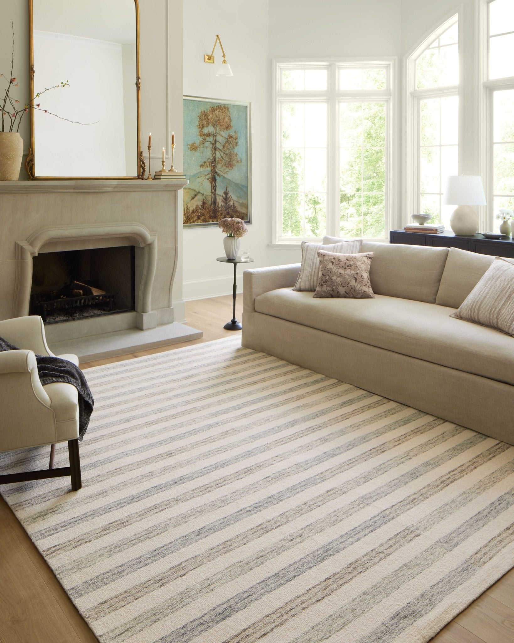 Chris Loves Julia x LoloiChris Ivory / Slate 11' - 6" x 15' Area Rug White Cliff Studio Area Rugs