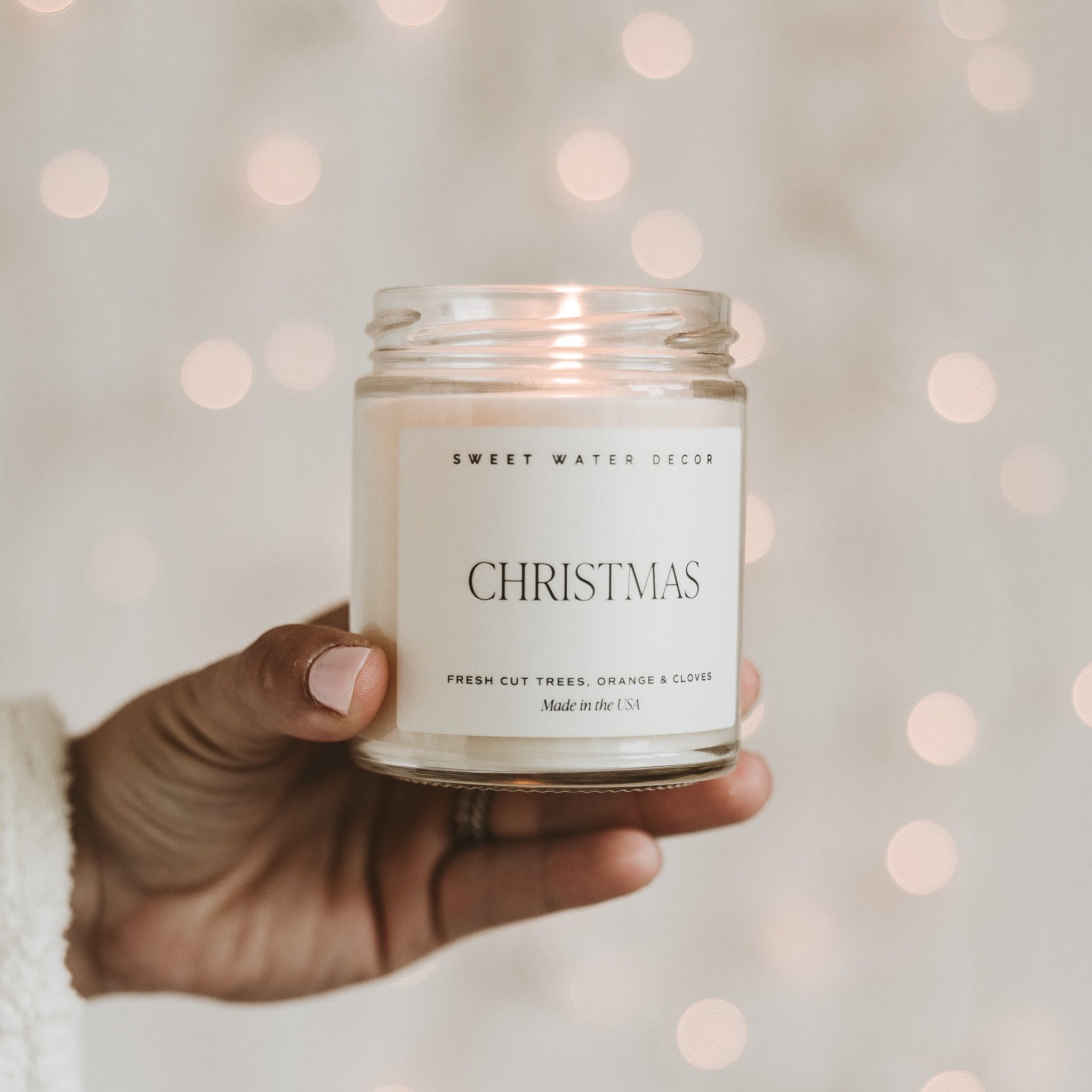 Christmas Soy Candle - Clear Jar - 9 oz White Cliff Studio Candles and Candle Accessories