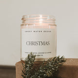 Christmas Soy Candle - Clear Jar - 9 oz White Cliff Studio Candles and Candle Accessories