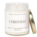 Christmas Soy Candle - Clear Jar - 9 oz White Cliff Studio Candles and Candle Accessories