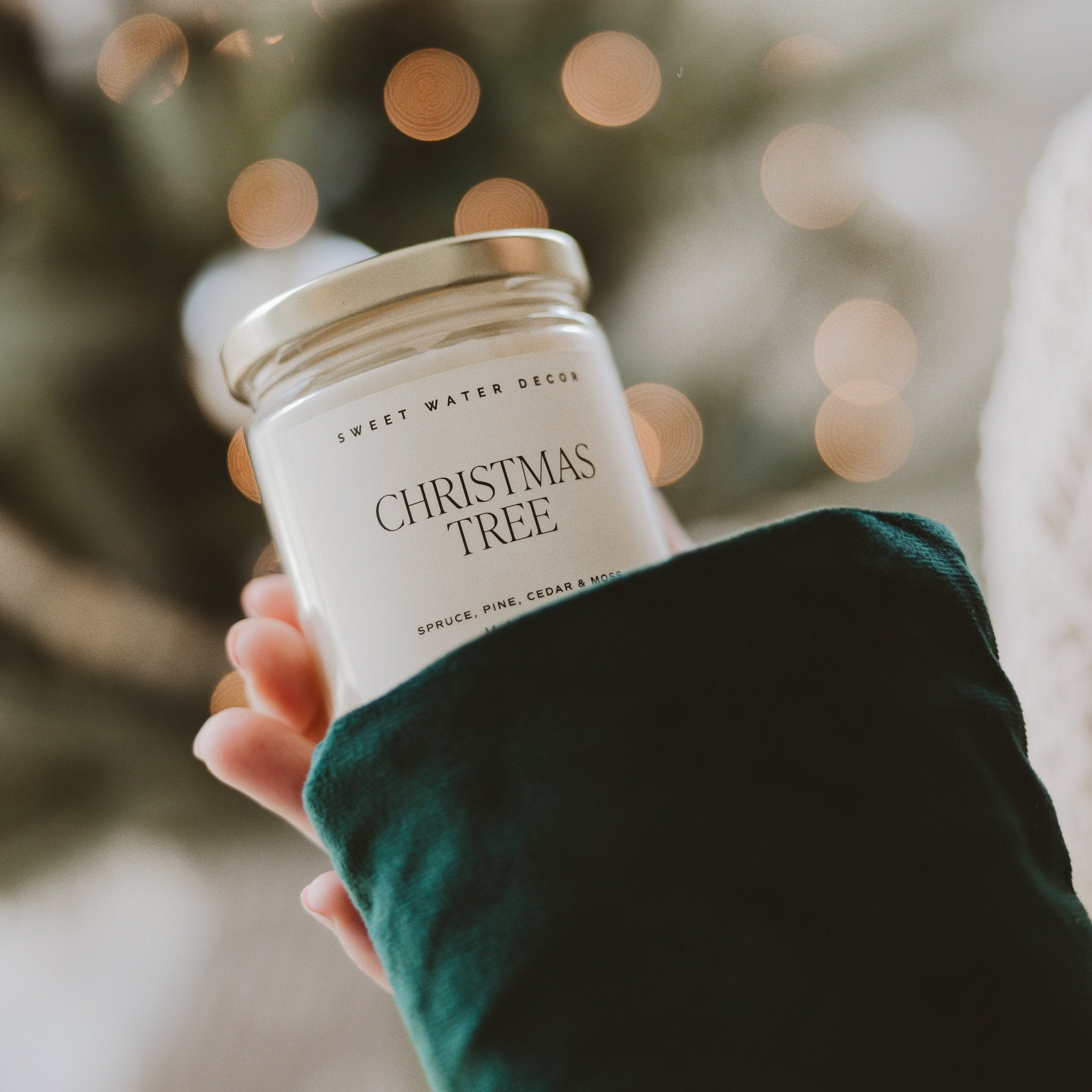 Christmas Tree Soy Candle - Clear Jar - 9 oz White Cliff Studio Candles and Candle Accessories