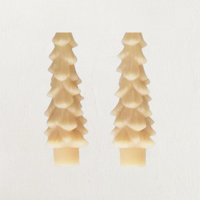 Christmas Tree Tapered Candles, Set of 2 White Cliff Studio Holiday Decor