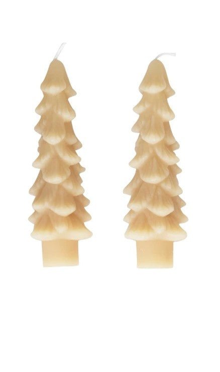 Christmas Tree Tapered Candles, Set of 2 White Cliff Studio Holiday Decor