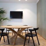 Circle dining table - varnished oak - round White Cliff Studio Dining Table