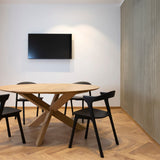 Circle dining table - varnished oak - round White Cliff Studio Dining Table