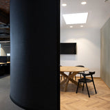 Circle dining table - varnished oak - round White Cliff Studio Dining Table