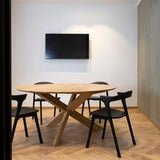 Circle dining table - varnished oak - round White Cliff Studio Dining Table