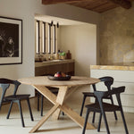 Circle dining table - varnished oak - round White Cliff Studio Dining Table
