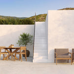 Circle outdoor dining table - teak - round White Cliff Studio Outdoor Dining Table