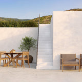 Circle outdoor dining table - teak - round White Cliff Studio Outdoor Dining Table