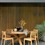 Circle outdoor dining table - teak - round White Cliff Studio Outdoor Dining Table