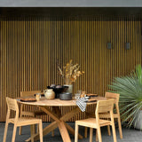 Circle outdoor dining table - teak - round White Cliff Studio Outdoor Dining Table
