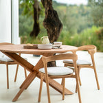 Circle outdoor dining table - teak - round White Cliff Studio Outdoor Dining Table
