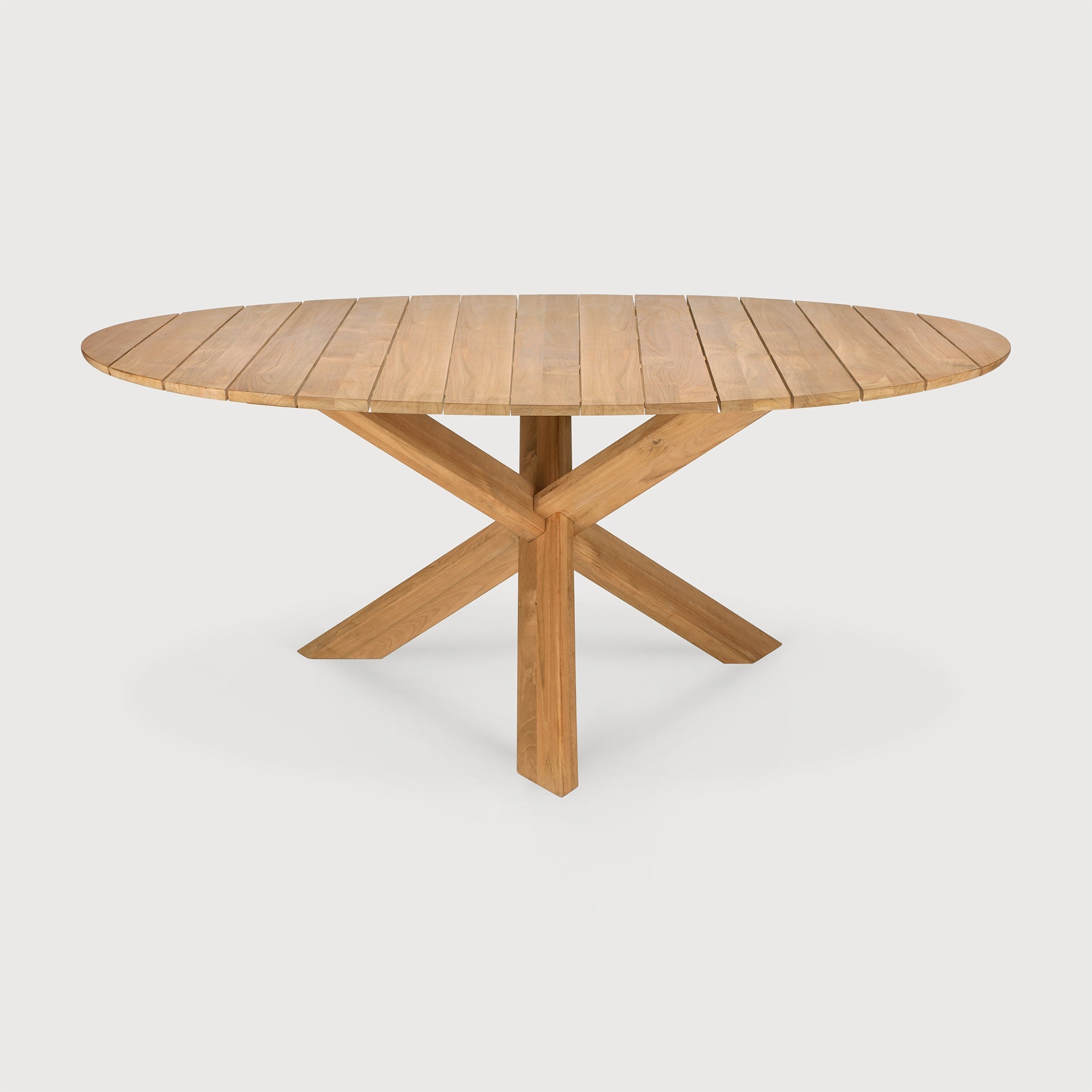 Circle outdoor dining table - teak - round White Cliff Studio Outdoor Dining Table