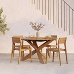 Circle outdoor dining table - teak - round White Cliff Studio Outdoor Dining Table