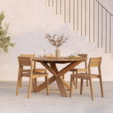 Circle outdoor dining table - teak - round White Cliff Studio Outdoor Dining Table