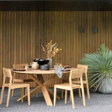 Circle outdoor dining table - teak - round White Cliff Studio Outdoor Dining Table