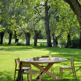 Circle outdoor dining table - teak - round White Cliff Studio Outdoor Dining Table