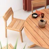 Circle outdoor dining table - teak - round White Cliff Studio Outdoor Dining Table