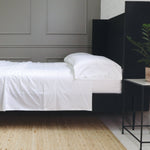 Classico Hemstitch Cotton Sateen Sheet Set White Cliff Studio Sheet Sets