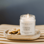 Coastal Lemon Soy Candle - Clear Jar - 9 oz White Cliff Studio Candles and Candle Accessories