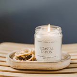 Coastal Lemon Soy Candle - Clear Jar - 9 oz White Cliff Studio Candles and Candle Accessories