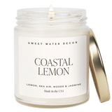 Coastal Lemon Soy Candle - Clear Jar - 9 oz White Cliff Studio Candles and Candle Accessories
