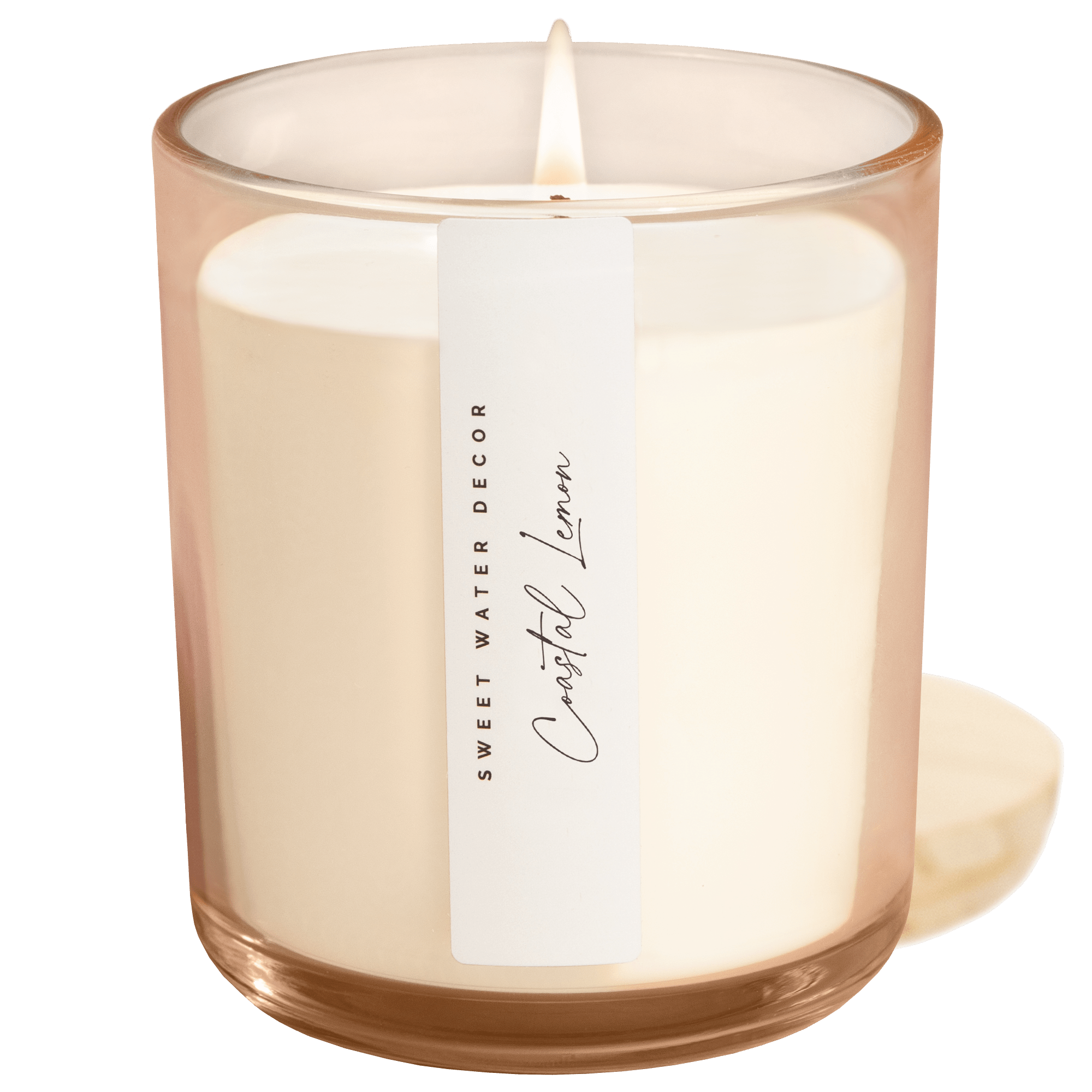 Coastal Lemon Soy Candle - Tinted Glass Jar - 12 oz White Cliff Studio Candles and Candle Accessories