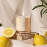 Coastal Lemon Soy Candle - Tinted Glass Jar - 12 oz White Cliff Studio Candles and Candle Accessories