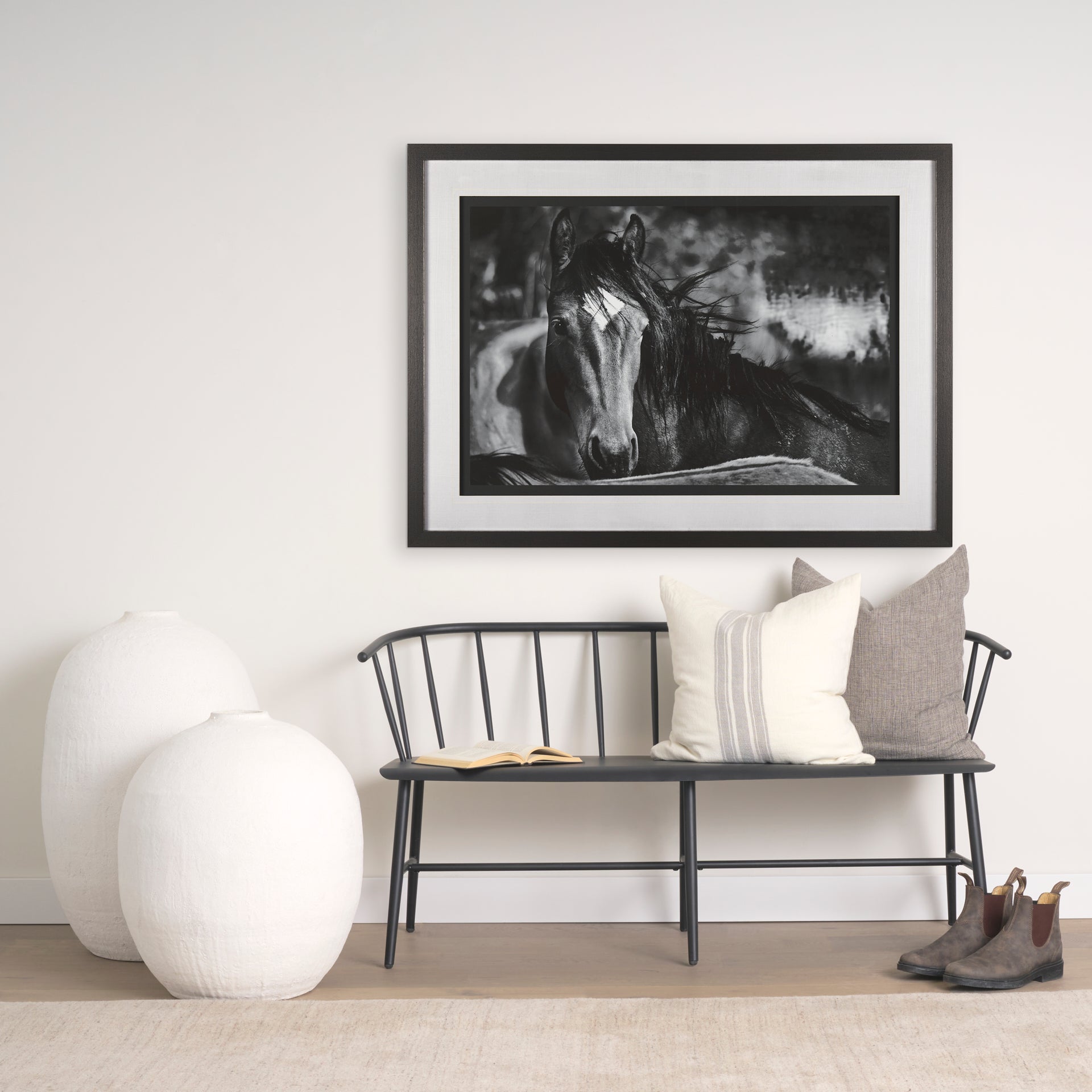 Collin Black Metal Bench