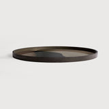 Combined Dots tray - glass - Graphite - round - XL White Cliff Studio Trays