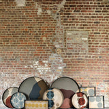 Combined Dots tray - glass - Graphite - round - XL White Cliff Studio Trays