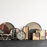 Combined Dots tray - glass - Graphite - round - XL White Cliff Studio Trays