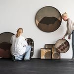 Combined Dots tray - glass - Pinot - round - XL White Cliff Studio Trays