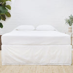 Como Ladder Stitch Cotton Sateen Bedskirt White Cliff Studio Bedskirt