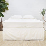 Como Ladder Stitch Cotton Sateen Bedskirt White Cliff Studio Bedskirt