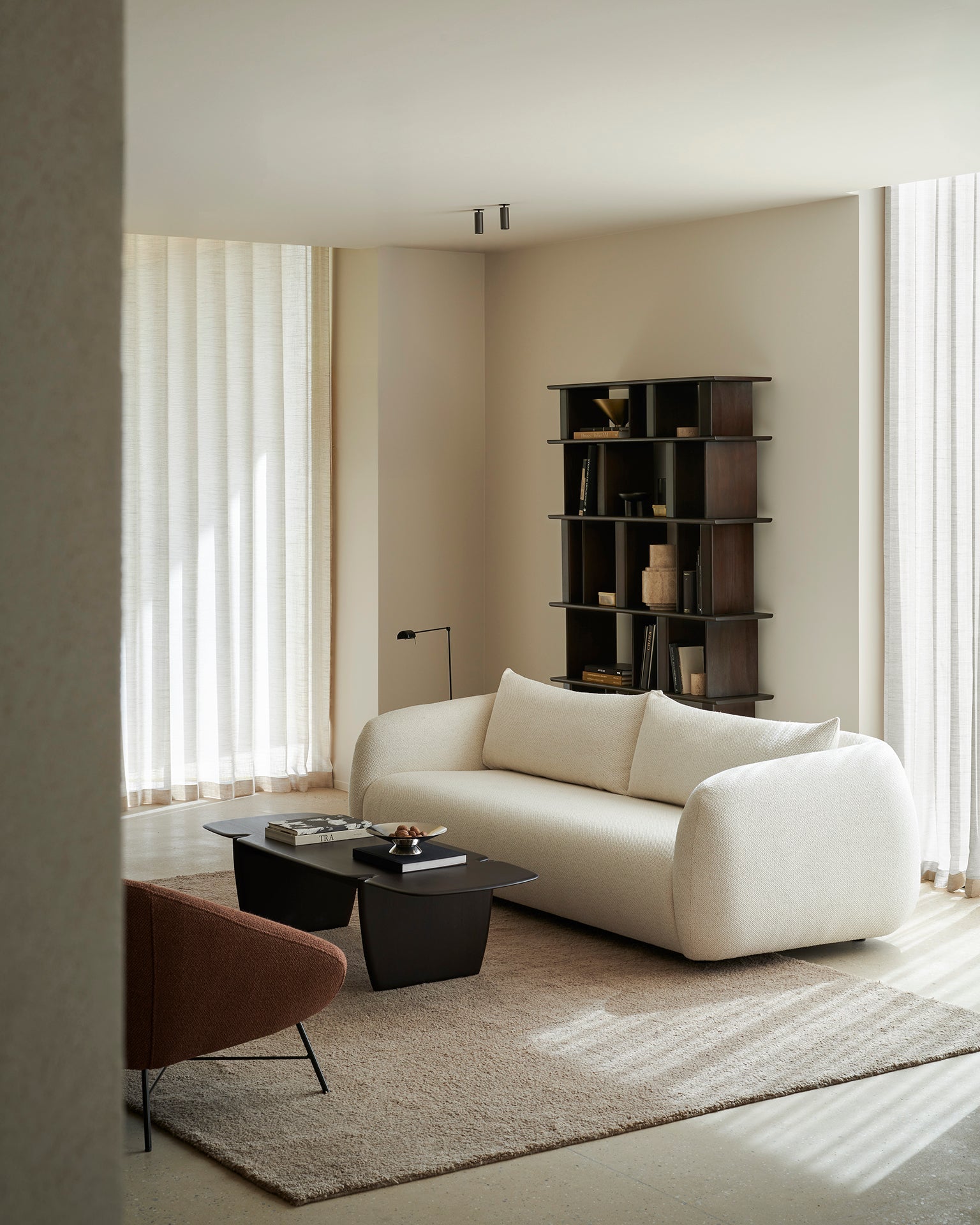 Contour sofa - Chalk fabric - 3 seater White Cliff Studio Sofa