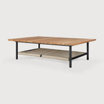 Corbey outdoor coffee table - teak top - aluminium base - black - rectangular White Cliff Studio Outdoor Coffee Table