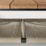 Corbey outdoor coffee table - teak top - aluminium base - black - rectangular White Cliff Studio Outdoor Coffee Table