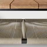 Corbey outdoor coffee table - teak top - aluminium base - black - rectangular White Cliff Studio Outdoor Coffee Table